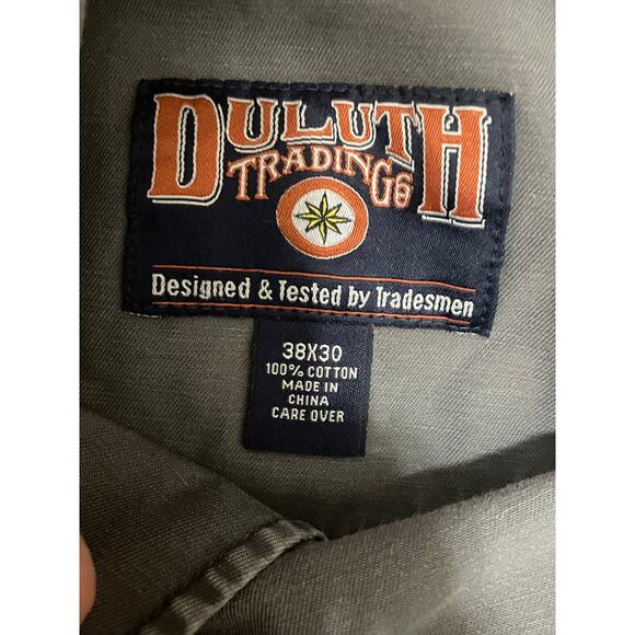 Duluth Trading Co Men's 38 x 30 Gray Thrashed 100% Cotton Carpenter Work Pants - Picture 3 of 9